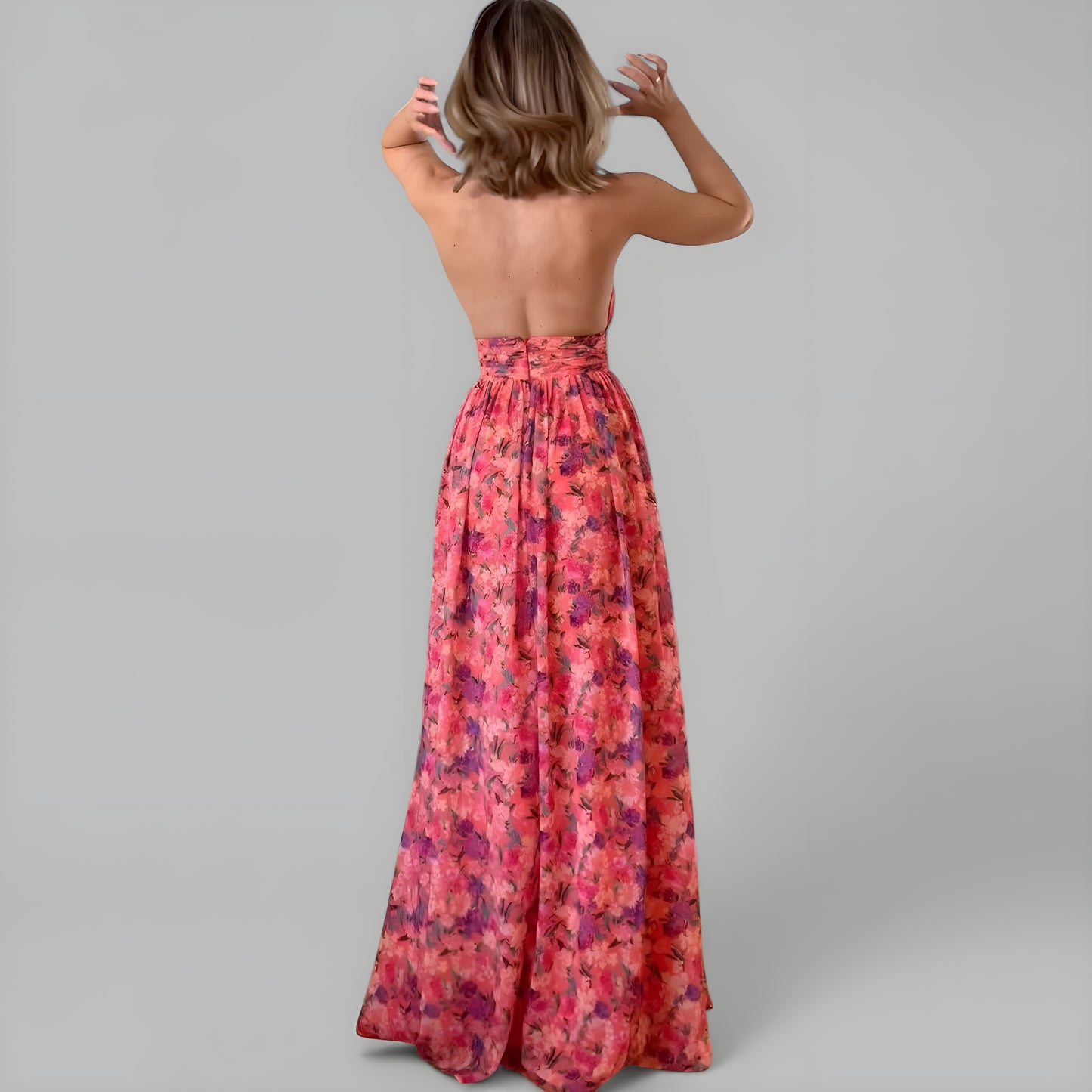 Rosa™ | Elegant Blommig Maxiklänning